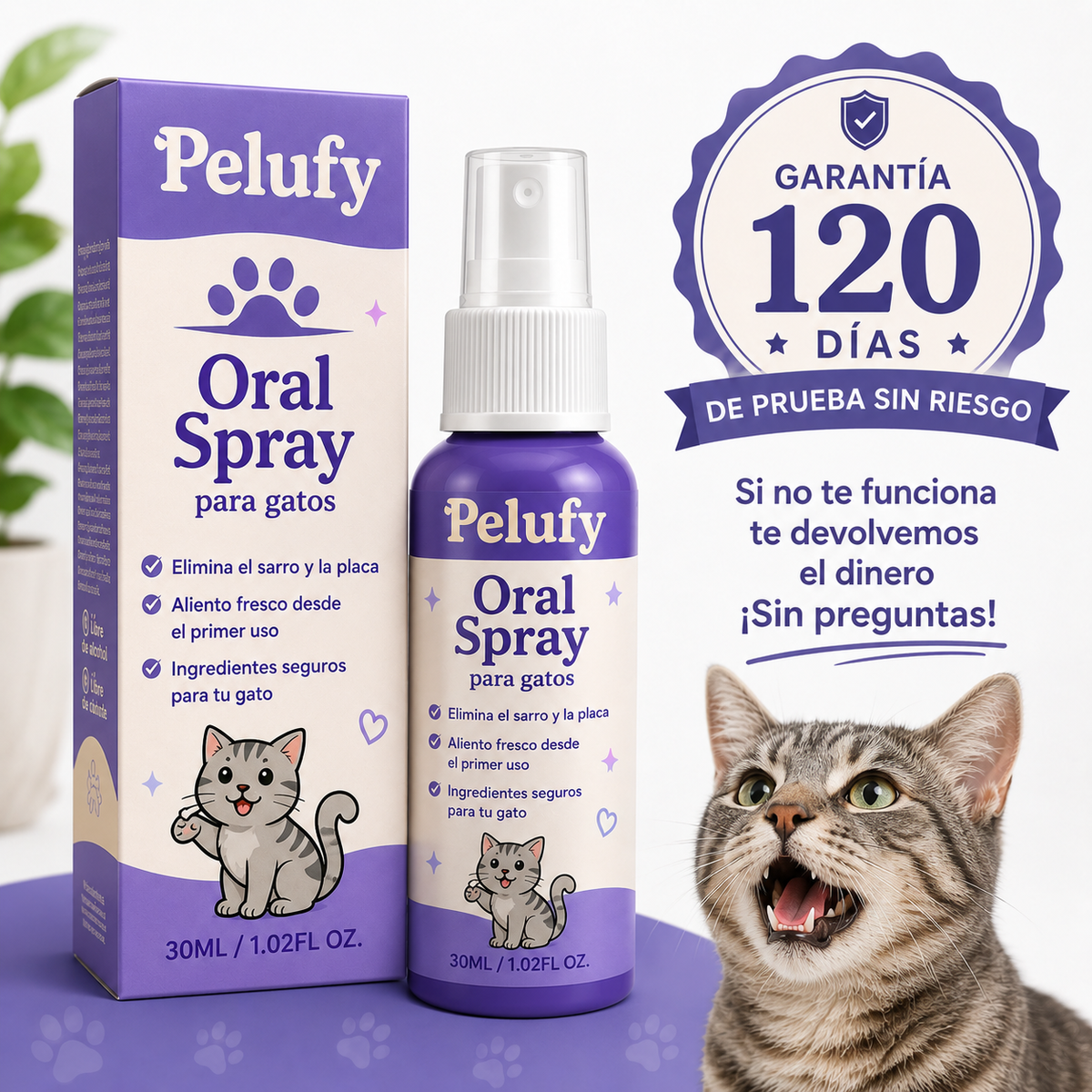 Spray Dental Para Gatos Pelufy